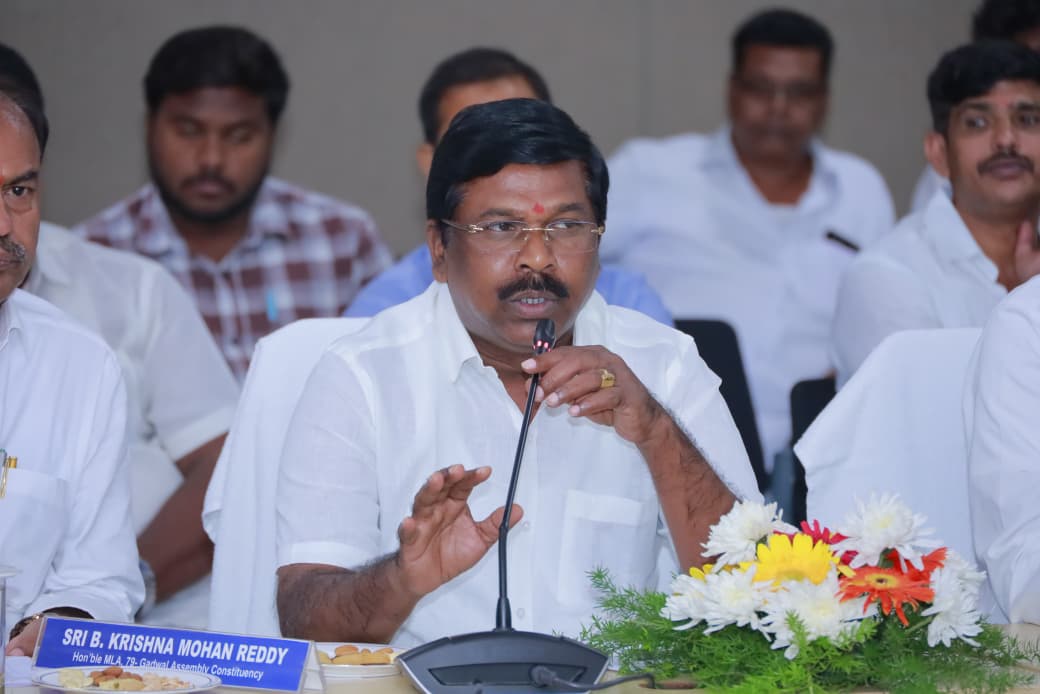 MLA Vamshi meets with colectors on Urea