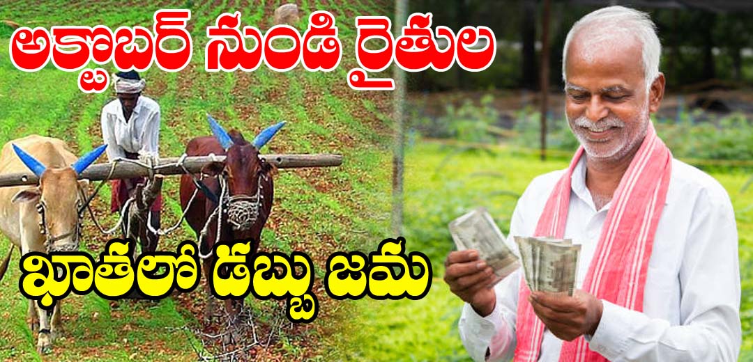 October 1st week credited Rice crop Money