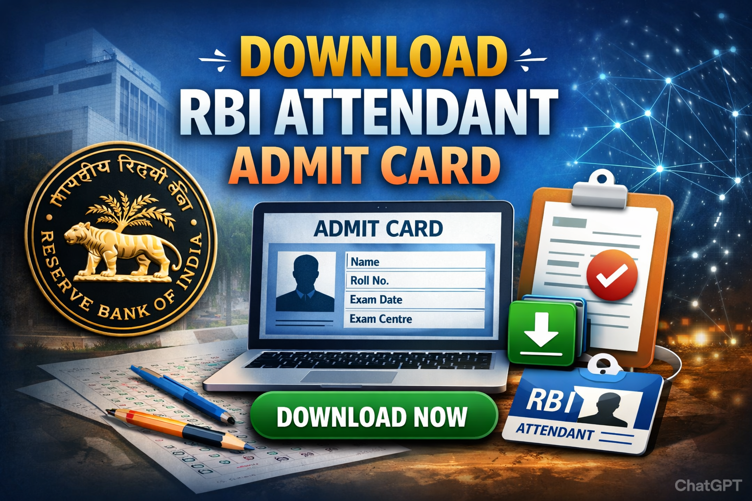 RBI Office Attendant Admit Card 2026