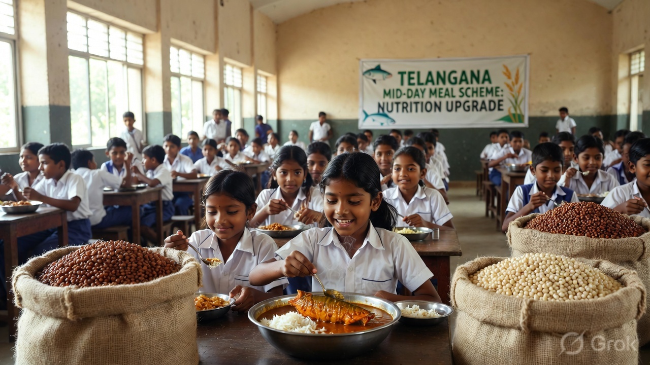 telangana-mid-day-meal-fish-curry-weekly