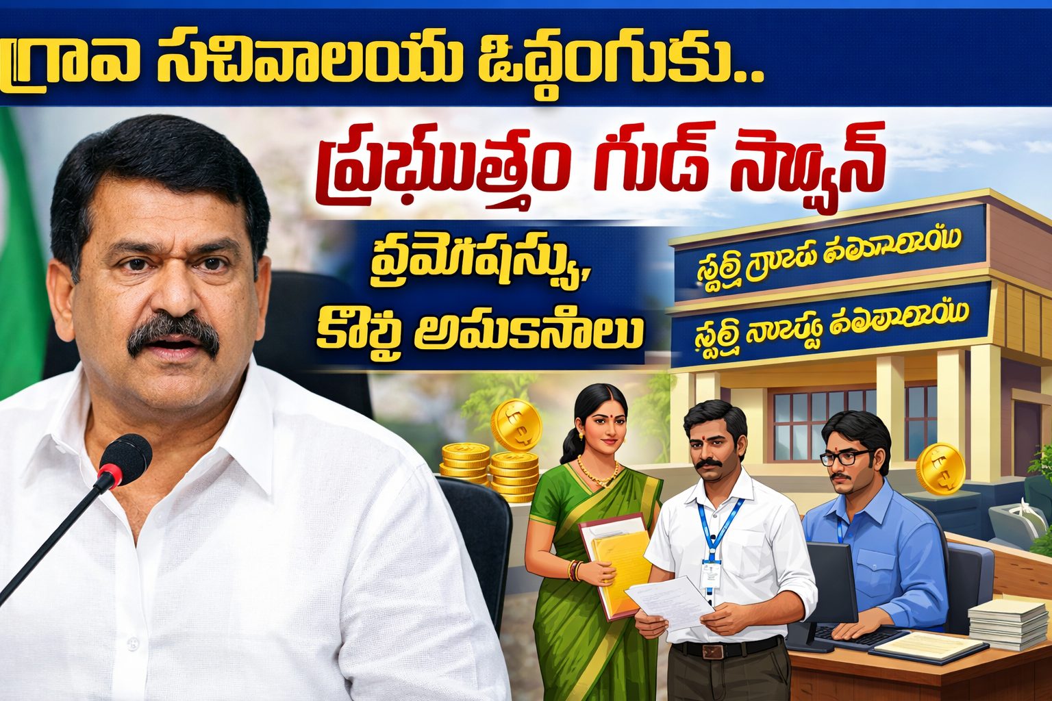 grama-sachivalayam-employees-good-news-promotions-swarna-grama-ward-ap