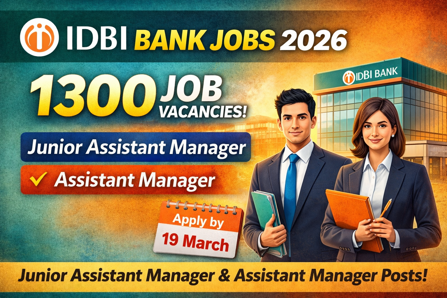 idbi-bank-recruitment-2026-1300-junior-assistant-manager-assistant-manager-posts-apply-online