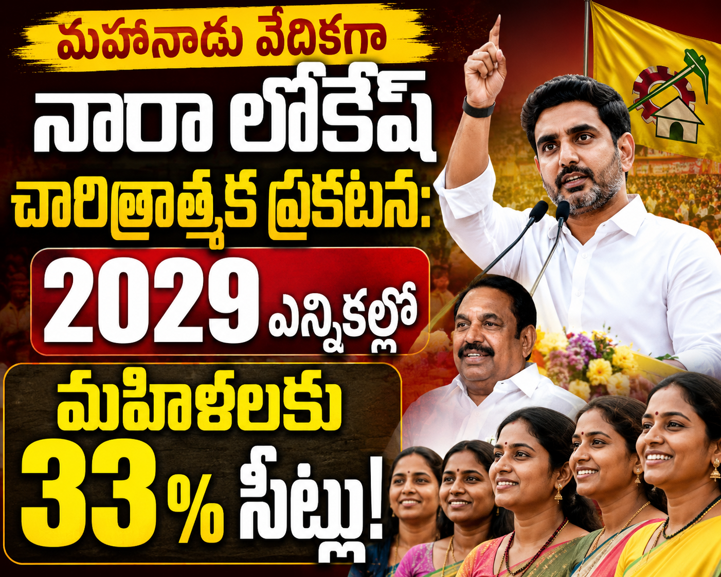 nara-lokesh-mahanadu-announcement-women-reservation-2029-elections