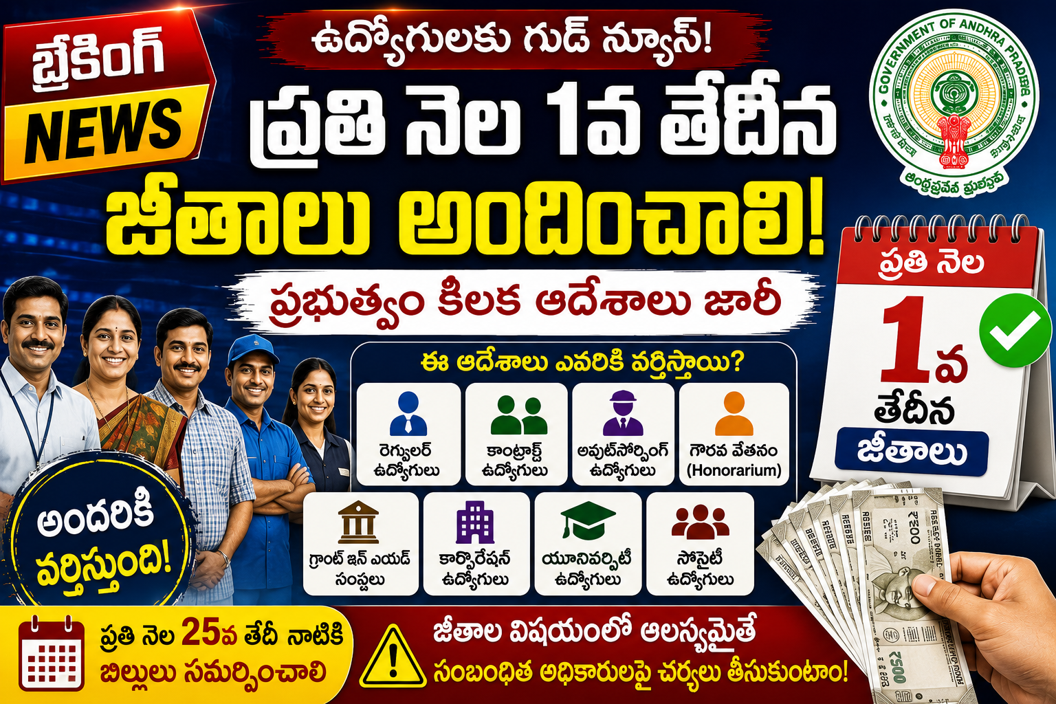 govt-orders-salaries-on-1st-of-every-month-for-employees