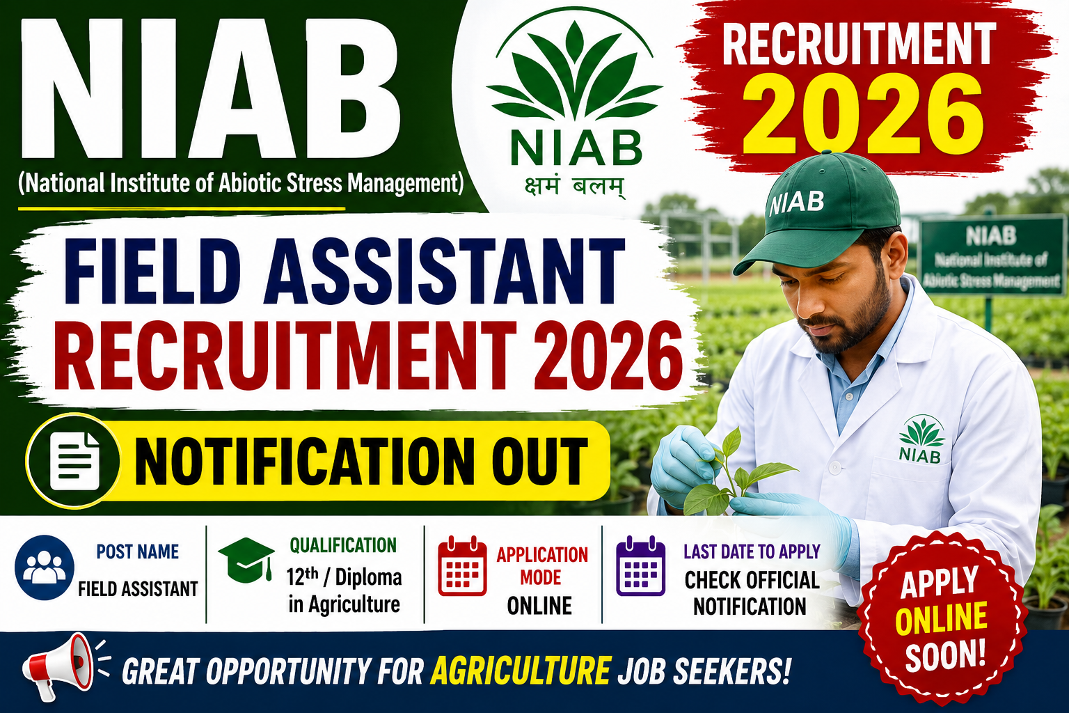 NIAB Field Assistant Recruitment 2026