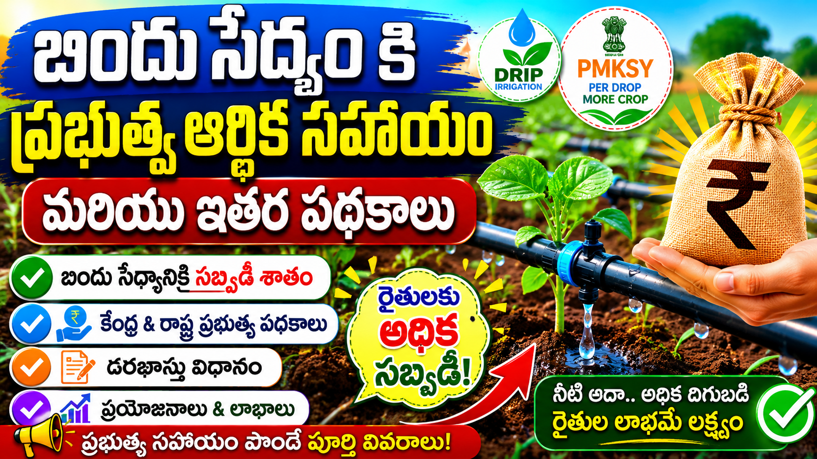 bindu-sedyam-prabhutva-subsidy-padhakalu-raithulaku-prayojanalu