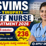 SVIMS Tirupati Staff Nurse Recruitment 2026,