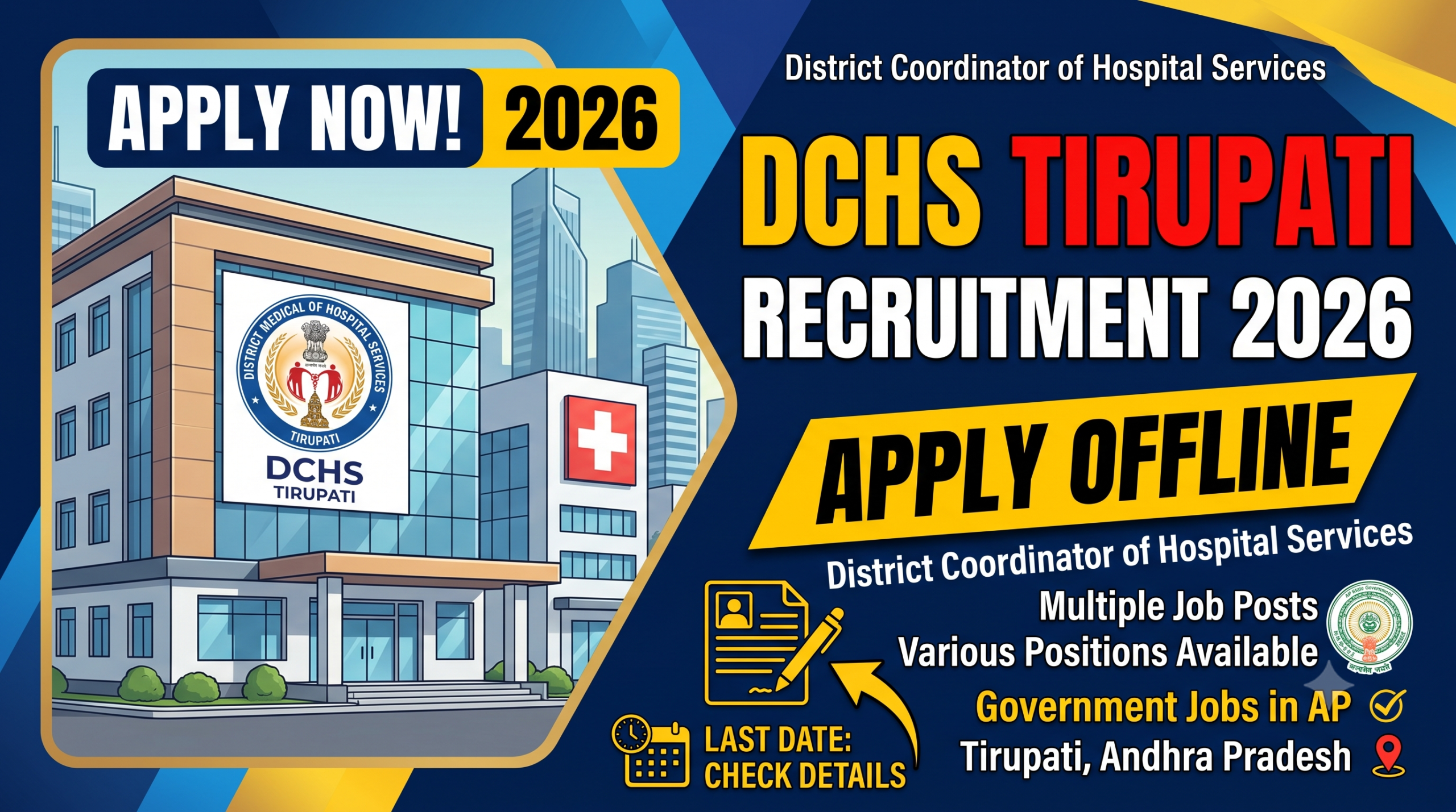 DCHS Tirupati Recruitment 2026 - Apply Offline